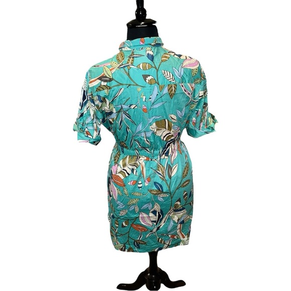 NIC+ZOE Rivera Botanical Shirtdress In Green Multi - XXL - Picture 4 of 14